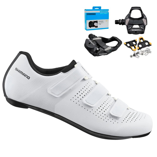 Zapatilla Shimano Sh-Rc100 Blanco + Pedales Shimano RS500